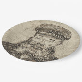 ポスマン・ジョセフ・ローリン（セピア・スケッチ） (by van ゴッホ) ペーパープレート (アングル)