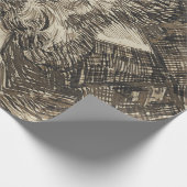 ポスマン・ジョセフ・ローリン（セピア・スケッチ） (by van ゴッホ) ラッピングペーパー (角)