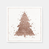 ポスメリークリスマス |グラムバラ金ゴールド赤面ツリー スタンダードカクテルナプキン (正面)