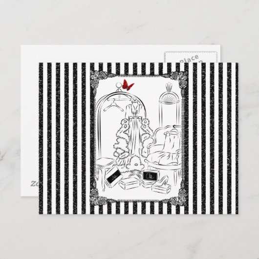 ポスワードロベルストライプのーム ポストカード (正面/裏面)