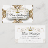 ポス結婚ズエレガントクラウン金ゴールド白 エンクロージャーカード (正面/裏面)