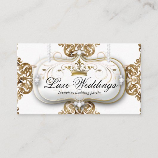 ポス結婚ズエレガントクラウン金ゴールド白 エンクロージャーカード (正面)