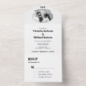 ポス結婚トのミニマリスト解放写真 オールインワン招待状 (内側)