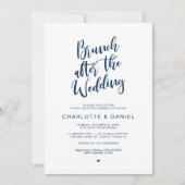 ポス結婚トズ、ブランチア結婚フターズ、ネイビーブルー 招待状 (正面)