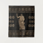 ポセイドンとギリシャの蛇行オーナメント タペストリー (正面)