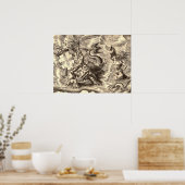 ポセイドンとドルフィンワールドマップ ポスター (キッチン)