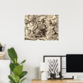 ポセイドンとドルフィンワールドマップ ポスター (ホームオフィス)