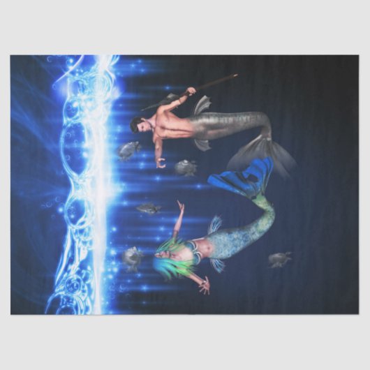 ポセイドンと人魚 薄葉紙 (正面)