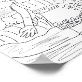 ポセイドンカラーリングページプリント ポスター (角)