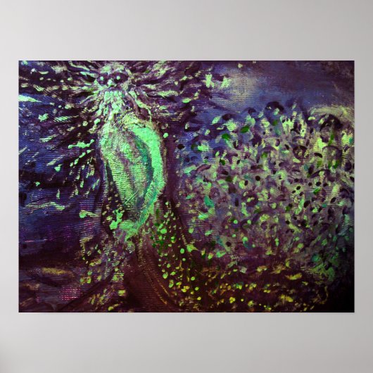 ポセイドンファインアートポインティリズム抽象芸術プリント ポスター (正面)