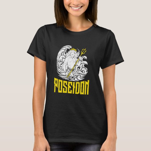 ポセイドン古代ギリシャの神々ギリシャ神話 Tシャツ (正面)