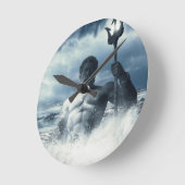 ポセイドン海の神ギリシャ神話 ラウンド壁時計 (傾斜)