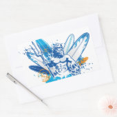 ポセイドン・サーファー 長方形シール (封筒)