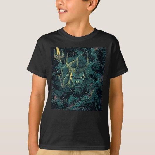 ポセイドン 海の神 神話 Tシャツ (正面)