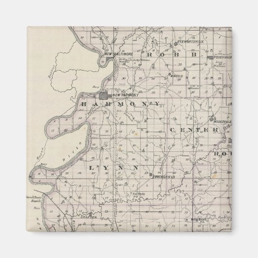 ポゼイ郡の地図 マグネット (正面)