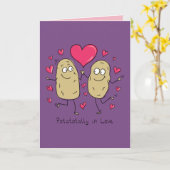 ポタトゥール·イン·ラブ·バレンタイン·ポテト·グリーティング·カード カード (黄色い花)