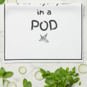 ポッおもしろいドティーに入った2つの黒い目のエンドウ キッチンタオル (折り畳み)