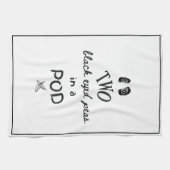 ポッおもしろいドティーに入った2つの黒い目のエンドウ キッチンタオル (横)