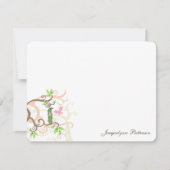 ポッお洒落ドガーデンベビーガールシャワーのピンクピー サンキューカード (正面)