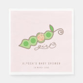 ポッお洒落ドガールのピンクピー赤ちゃんシャワーパーティー スタンダードランチョンナプキン (正面)