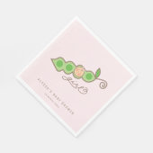 ポッお洒落ドガールのピンクピー赤ちゃんシャワーパーティー スタンダードランチョンナプキン (角)