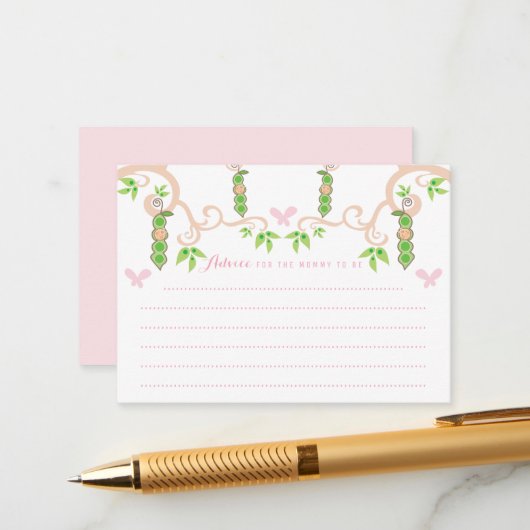 ポッお洒落ドガールの中のピー赤ちゃんシャワーゲームママ アドバイスカード (正面/裏面インサイチュ)