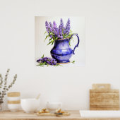 ポッかわいらしトしたての薄紫花 ポスター (キッチン)