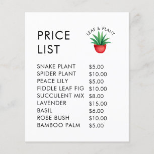 ポッエレガントト工場でのショップ価格リスト表示 チラシ