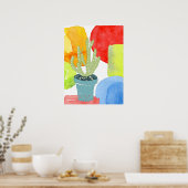 ポッカラフルトしたサボテン ポスター (キッチン)