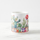 ポッカラフルト状のサボテンと名前の多肉類 コーヒーマグカップ (中央)