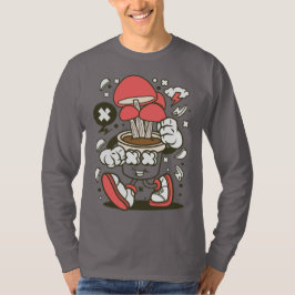 ポックールテッドマッシュルームキャラクター漫画 Tシャツ