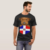 ポッケのドミニカ共和国国旗Welsh Terrier Dog Tシャツ (正面フル)