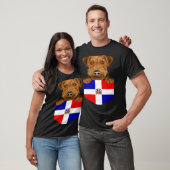 ポッケのドミニカ共和国国旗Welsh Terrier Dog Tシャツ (ユニセックス)
