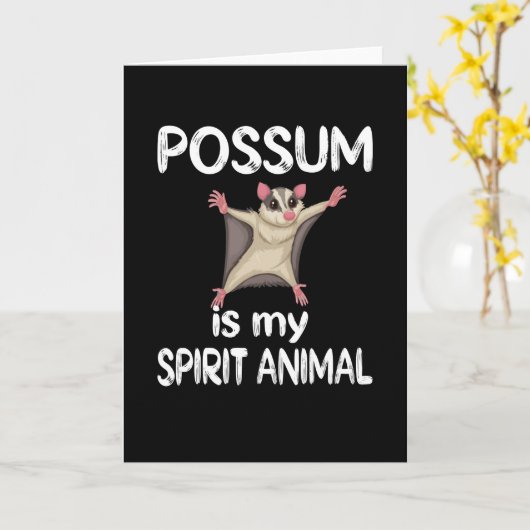 ポッサおもしろいムギフトオポッサムラバーポッサムホワイトスピア カード (黄色い花)