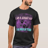 ポッサムおもしろいゴミミーム通り猫 Tシャツ (正面)