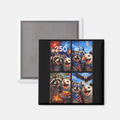 ポッサムとアライグマの7月4日セルフィー250 マグネット (正面/裏面)