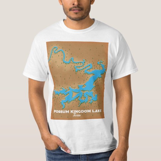 ポッサムキングダムテキサス州の地図 Tシャツ (正面)
