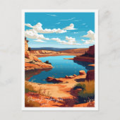 ポッサムキングダムレイクヴィンテージ旅行イラストレーション ポストカード (正面)