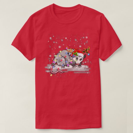 ポッサムクリスマスライトサンタトナディアポッサムラブ Tシャツ (デザイン正面)