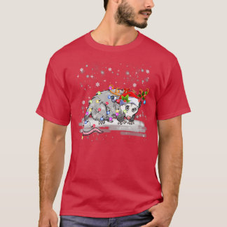 ポッサムクリスマスライトサンタトナディアポッサムラブ Tシャツ
