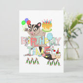 ポッサムケーキハッピーバースデー招待状 招待状 (スタンド正面)