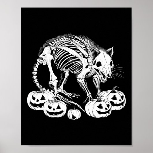 ポッサムスケルトン誕生日ハロウィーンメンズウォメンズキッド ポスター (正面)