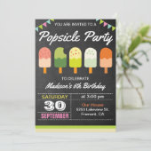 ポッシクカラフルル子供の誕生日パーティの招待状 招待状 (スタンド正面)