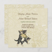 ポッシュキャッツアイボリー結婚式招待状 招待状 (正面/裏面)