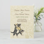 ポッシュキャッツアイボリー結婚式招待状 招待状 (スタンド正面)