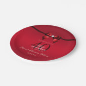 ポッシュジェムボウ&リボン40結婚周年 ペーパープレート (アングル)