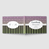 ポッシュピンクと緑の結婚式の日ゲストブック ゲストブック (全面)