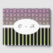 ポッシュピンクと緑の結婚式の日ゲストブック ゲストブック (裏面)