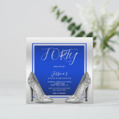 ポッシュブルー&シルバースティレット40th誕生日 招待状 (スタンド正面)