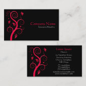 ポッシュプラント – 赤オンブラック 名刺 (正面/裏面)